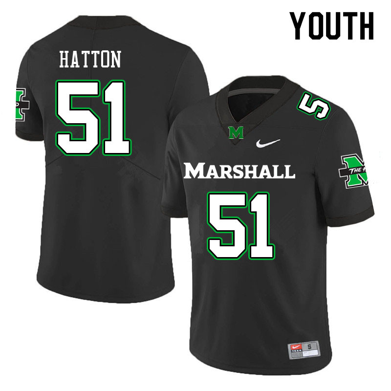 Youth #51 Sherman Hatton Marshall Thundering Herd College Football Jerseys Sale-Black
